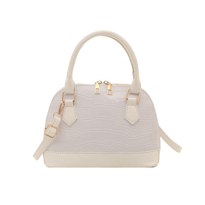 Borsa a Tracolla "Urban Minimalism" Shell-Shaped con Texture Stone e Chiusura Safe-Zip