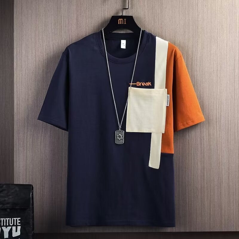 T-Shirt "Elegant Color-Block" Japanese Retro - Estate 2026