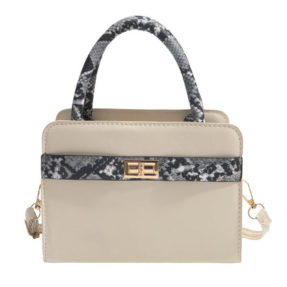 Borsa "Urban Minimalism" Horizontal Square con Dettagli Color Blocking e Chiusura a Scatto