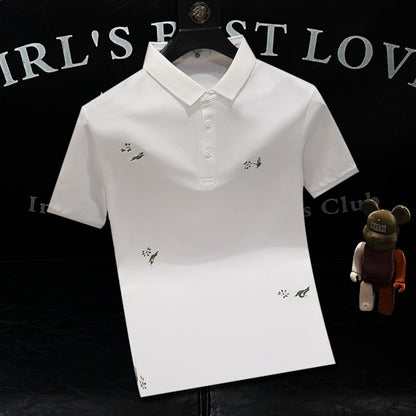 Polo "Botanical Heritage" Slim Fit con Ricamo Floreale e Tessuto High-Tech