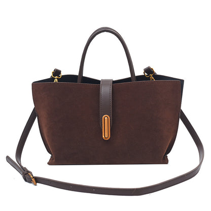 Tote Bag "Urban Simplicity" Medium Square con Chiusura a Scatto e Dettagli Car-Stitching