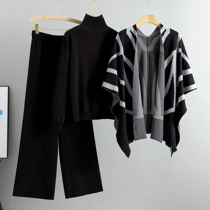 Completo Casual Pantalone Knit Stripes & Flowers