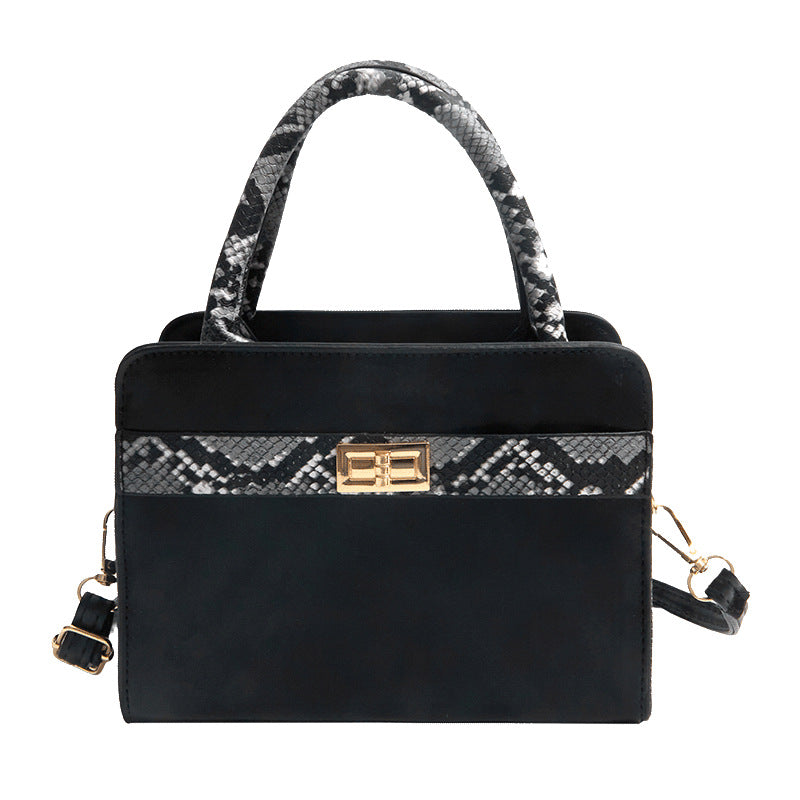 Borsa "Urban Minimalism" Horizontal Square con Dettagli Color Blocking e Chiusura a Scatto