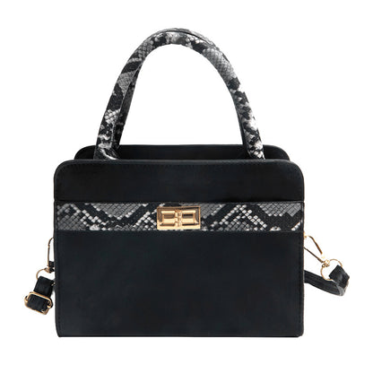 Borsa "Urban Minimalism" Horizontal Square con Dettagli Color Blocking e Chiusura a Scatto
