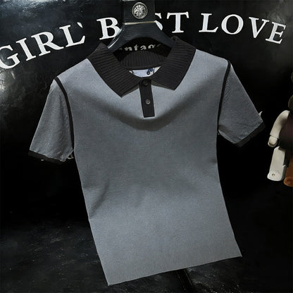 Polo "Luxury Knit" Slim Fit in Viscosa Setosa e Fibra High-Tech