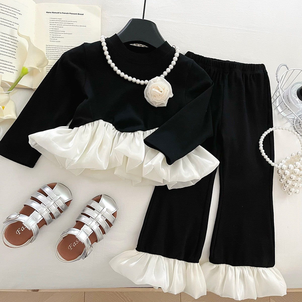 Completo Due Pezzi in Cotone Rigenerato con Taglio Minimalista Korean Style