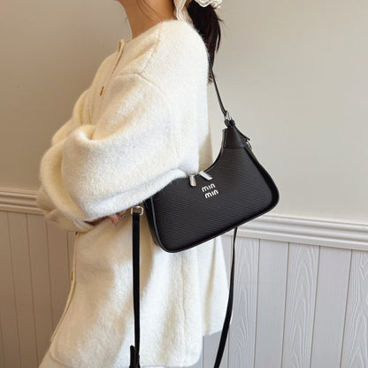 Armpit Bag "Dumpling Shape" con Doppia Tracolla e Scomparto Interno Laminato