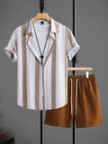 Camicia a Maniche Corte e Shorts in Tessuto Elasticizzato