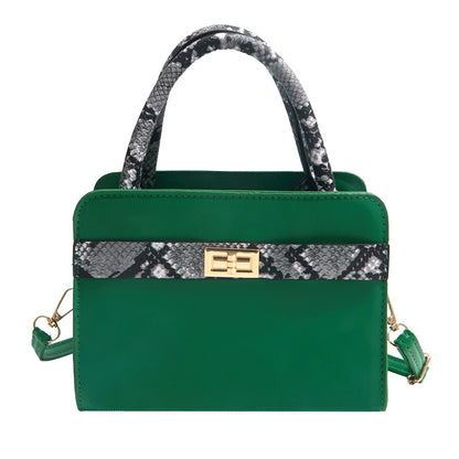 Borsa "Urban Minimalism" Horizontal Square con Dettagli Color Blocking e Chiusura a Scatto