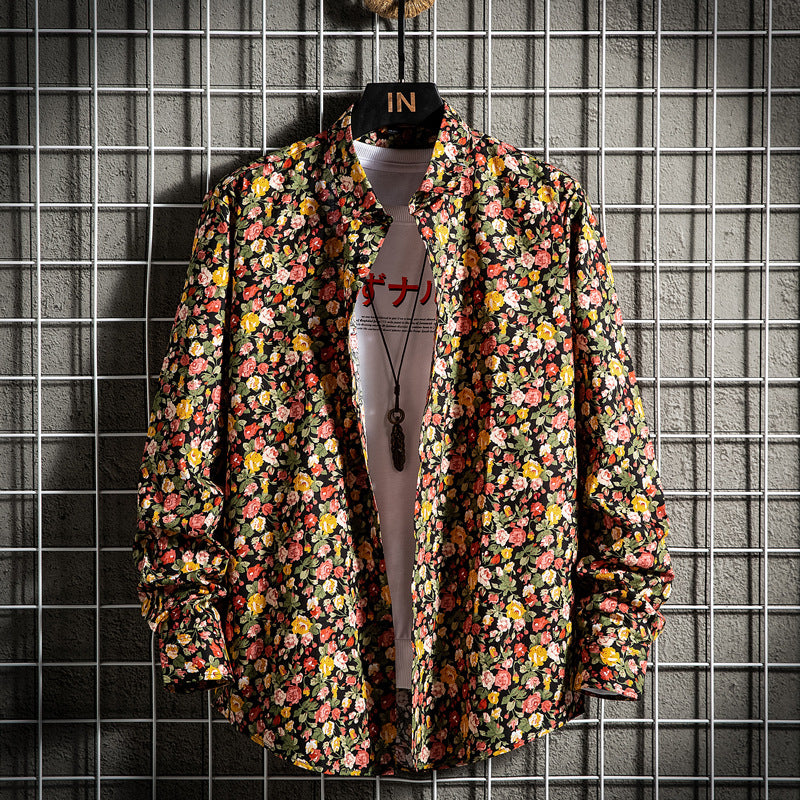 Camicia Floral Japanese Retro