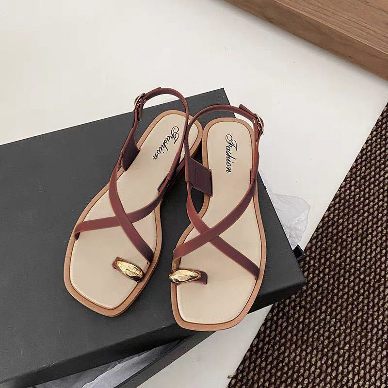 Sandalo Flat Roman Hollow Out