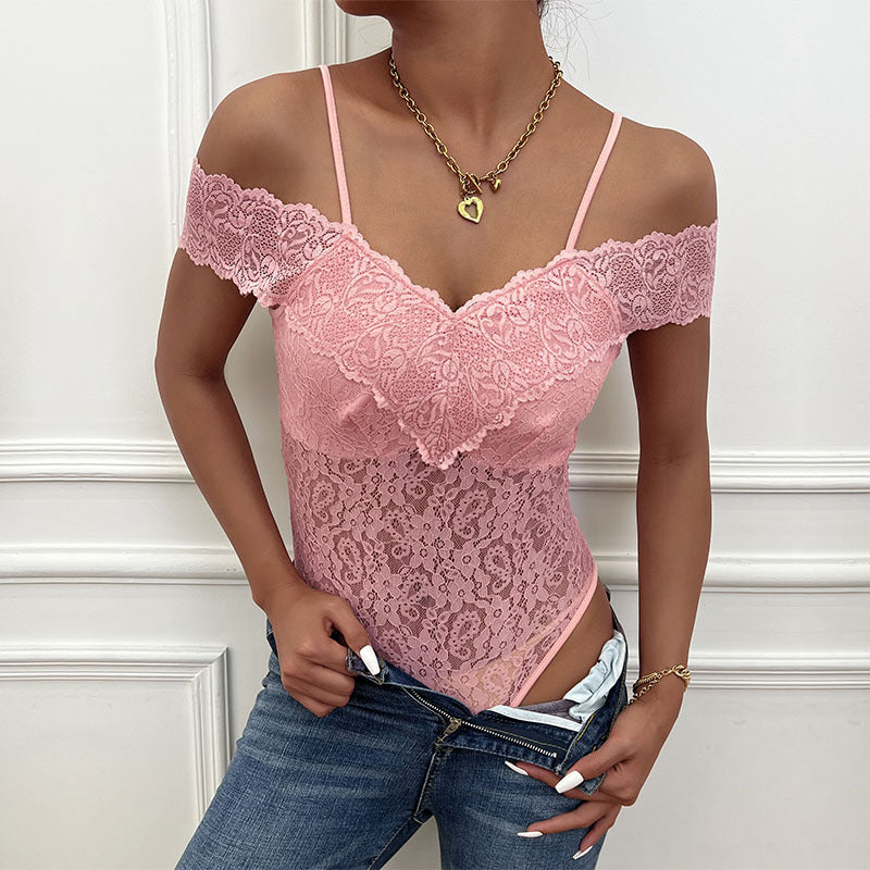 Jumpsuit "Street Hipster" con Dettagli Lace, Maniche Three-Point e Silhouette Tight-Body