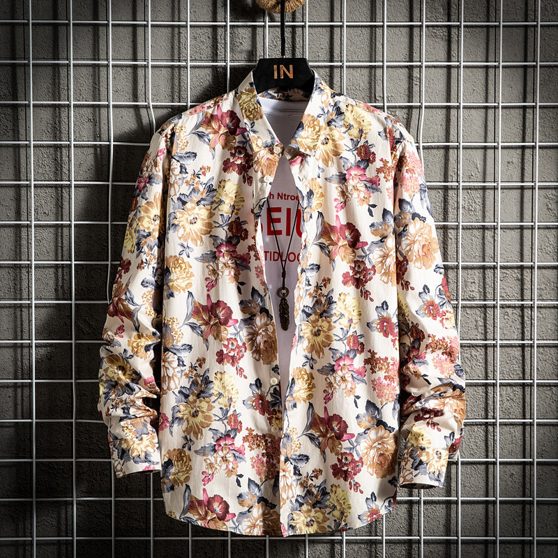 Camicia Floral Japanese Retro