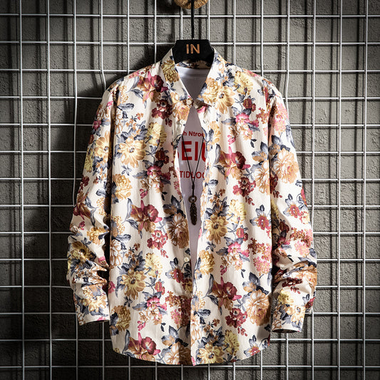 Camicia Floral Japanese Retro