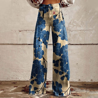 Jeans Wide-Leg "Imitation Jeans" in Tessuto Light-Poly